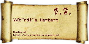 Vörös Herbert névjegykártya