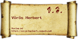 Vörös Herbert névjegykártya